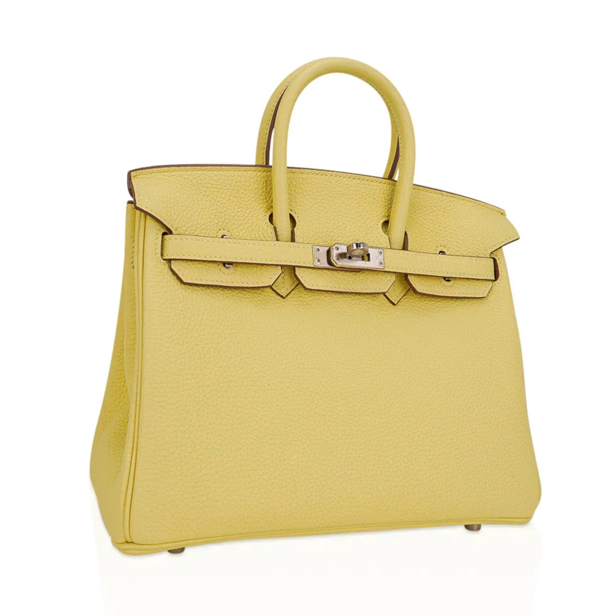 👜Birkin 25 Bag Jaune Poussin Togo Leather with Palladium Hardware