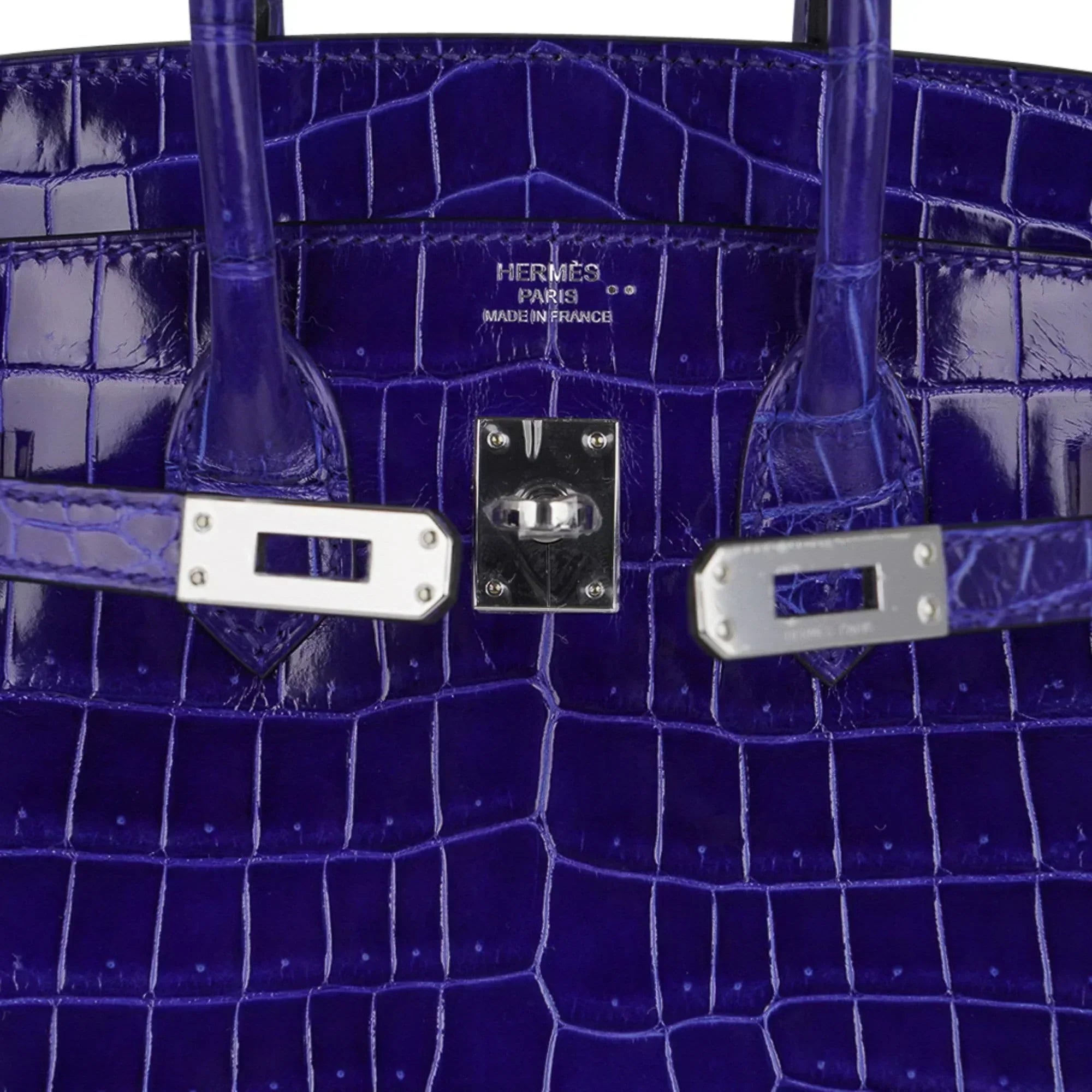 👜Birkin 25 Bag Blue Electric Crocodile Vivid Jewel Palladium Hardware