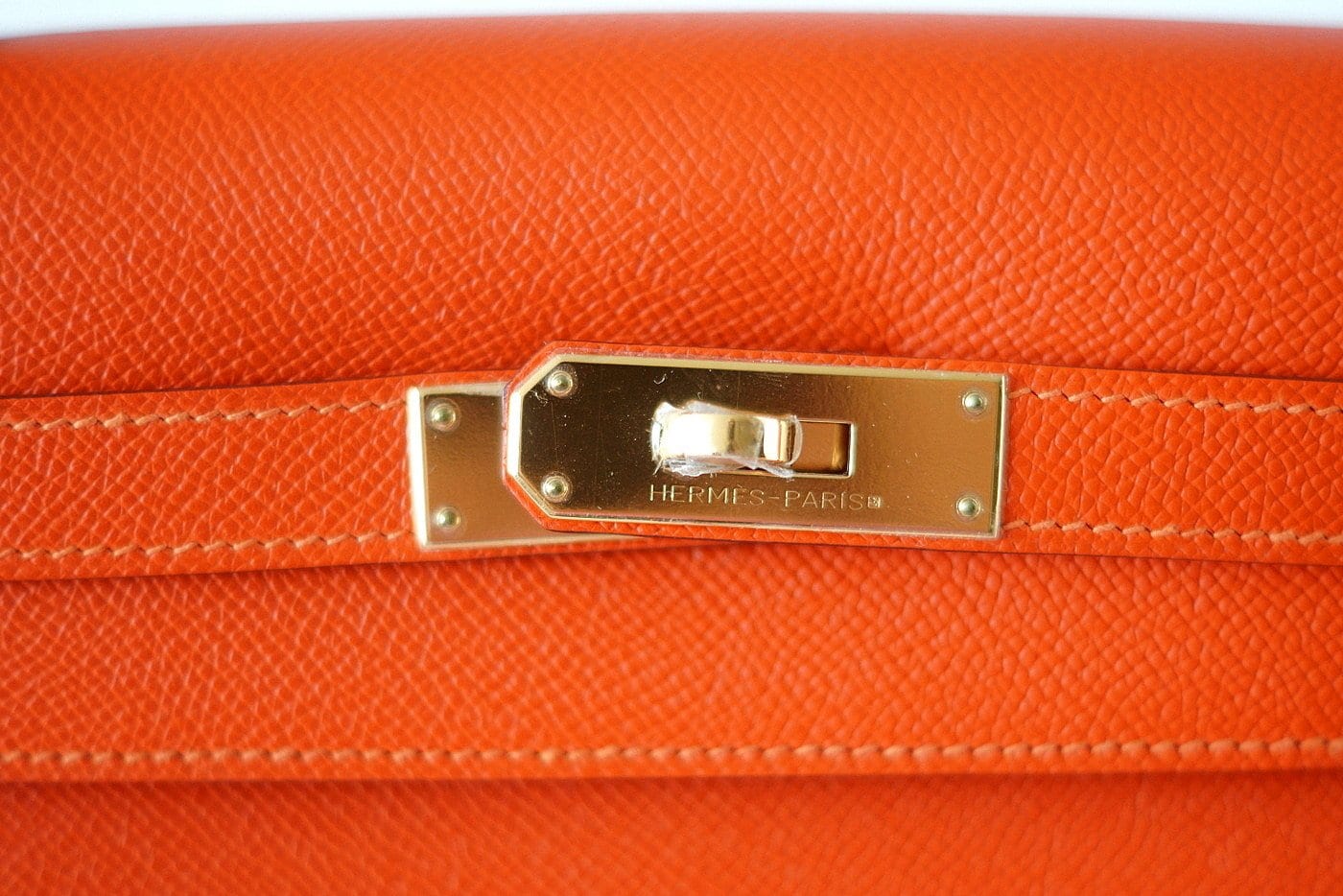👜Kelly 32 Bag Sellier Feu Lush Orange Epsom Gold Hardware
