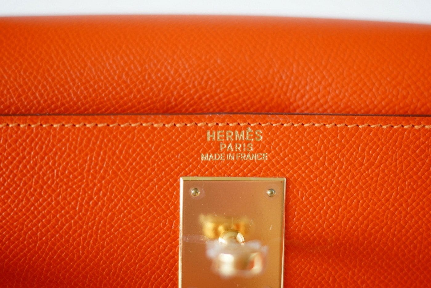 👜Kelly 32 Bag Sellier Feu Lush Orange Epsom Gold Hardware