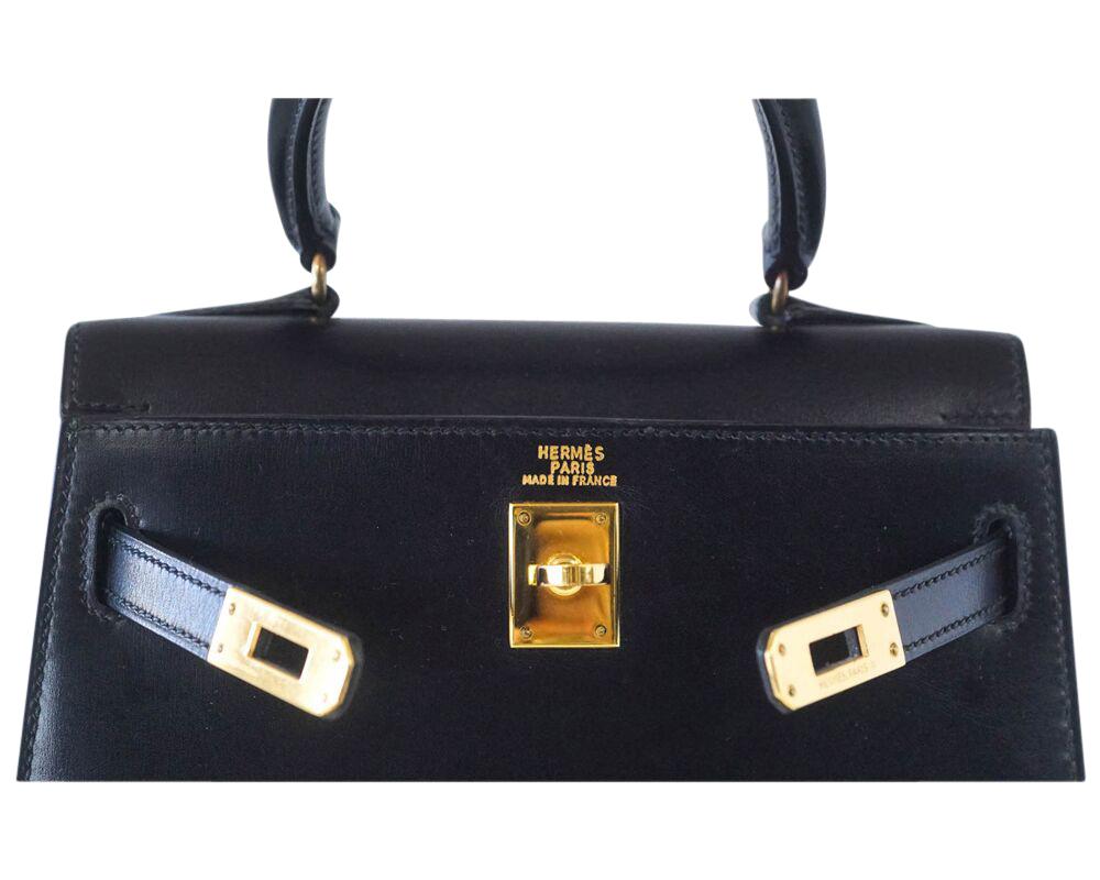 👜Kelly 20 Mini Sellier Vintage Bag Box Leather Gold Hardware