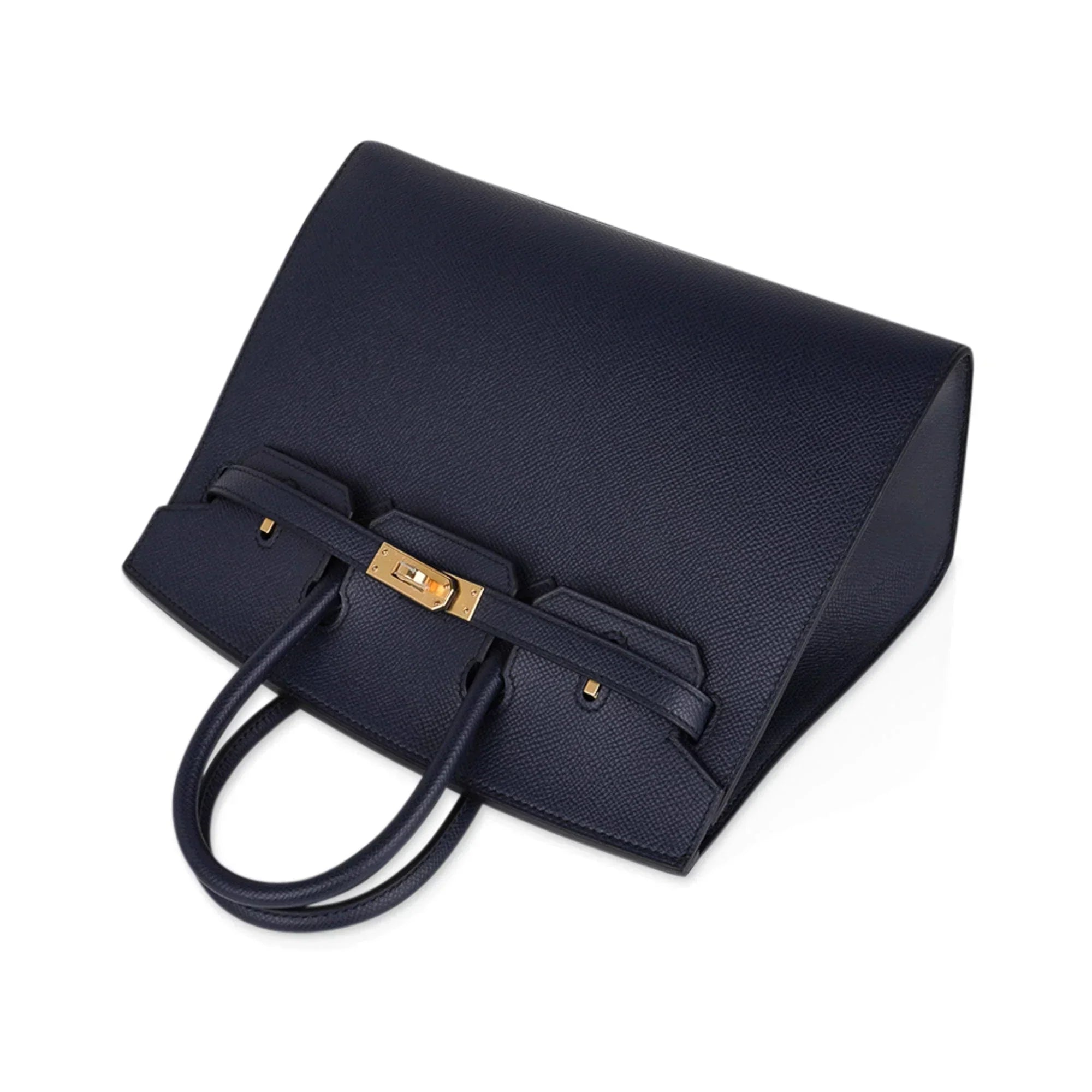 👜Birkin 25 Sellier Bag Bleu Indigo Gold Hardware Epsom Leather New w/Box