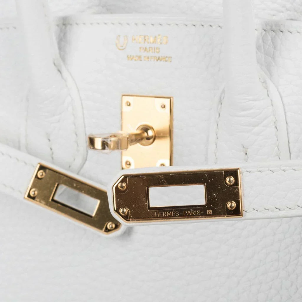👜Birkin 25 HSS Bag White Clemence Gold Hardware