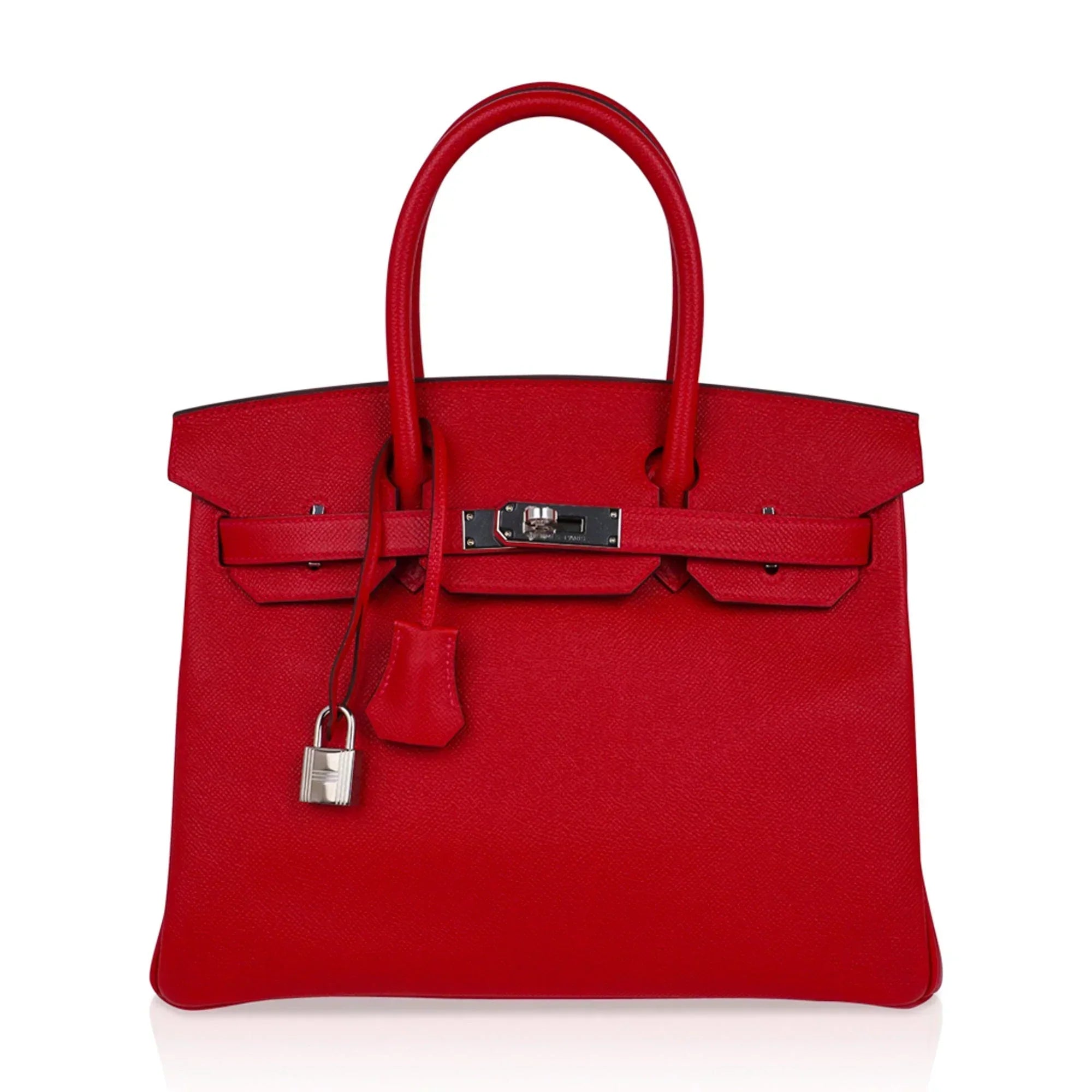 👜Birkin 30 Bag Rouge Casaque Epsom Leather with Palladium Hardware