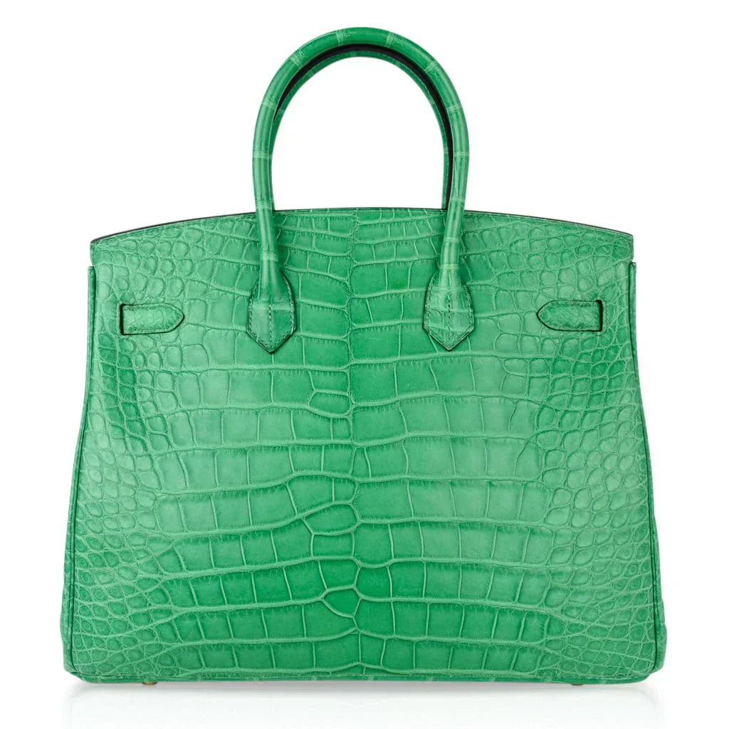 👜Birkin 35 Bag Matte Alligator Cactus Gold Hardware