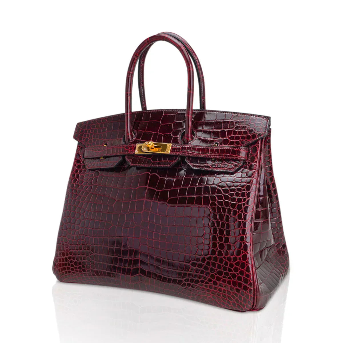 👜Special Order HSS Birkin 35 Bag Bordeaux Porosus Crocodile with Gold Hardware