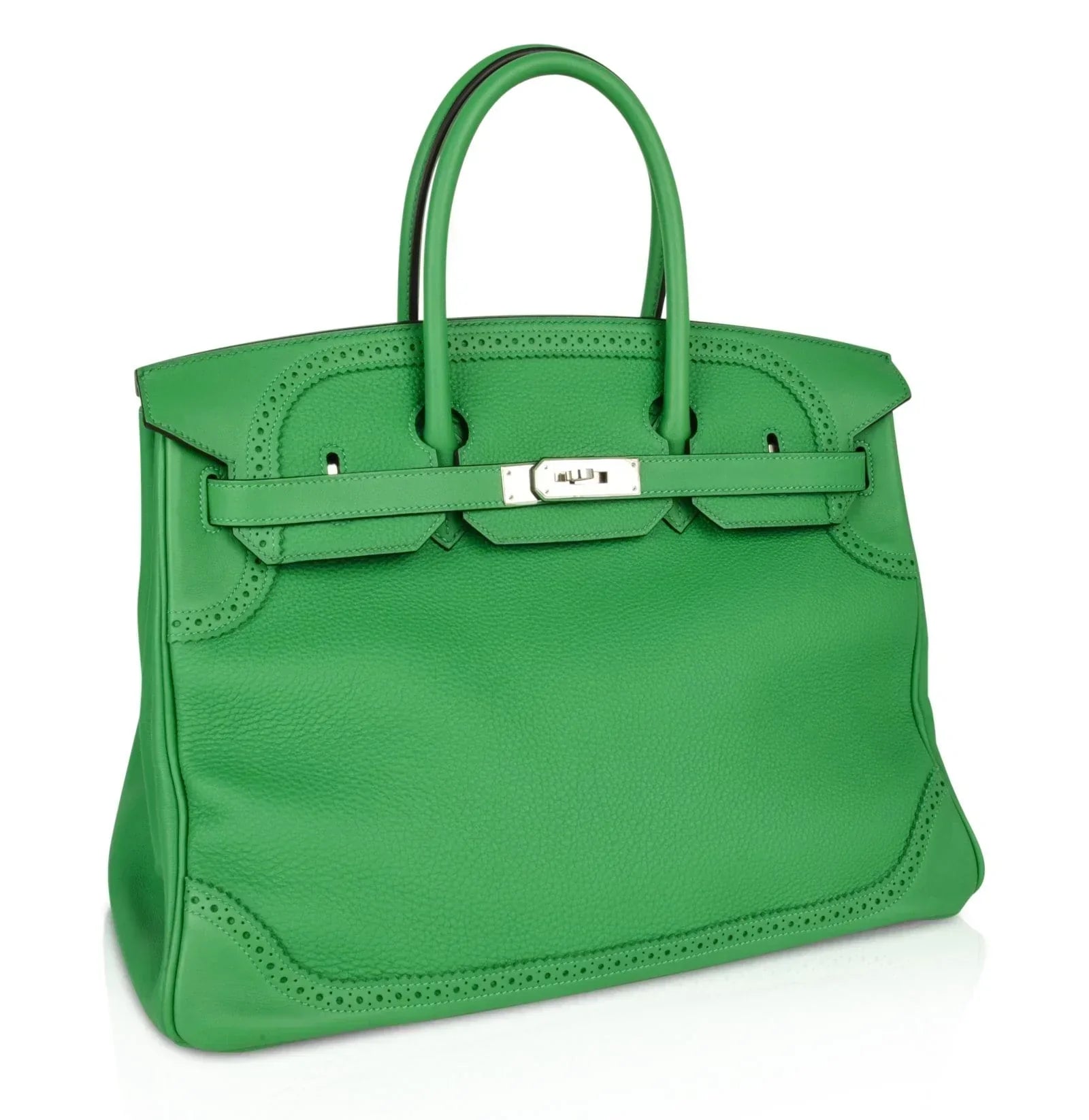 👜Birkin 35 Bag Ghillies Limited Edition Bamboo Palladium Hardware