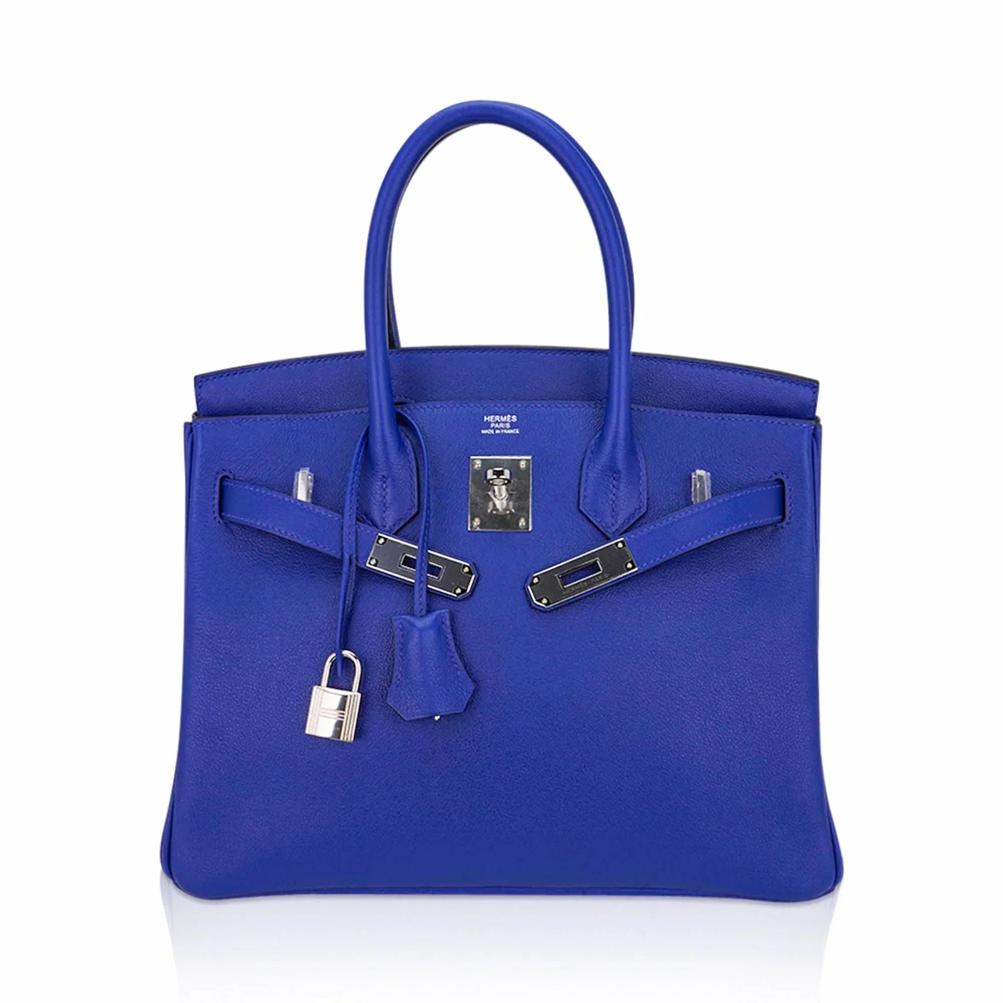 👜Birkin 30 Bag Blue Electric Novillo Leather with Palladium Hardware