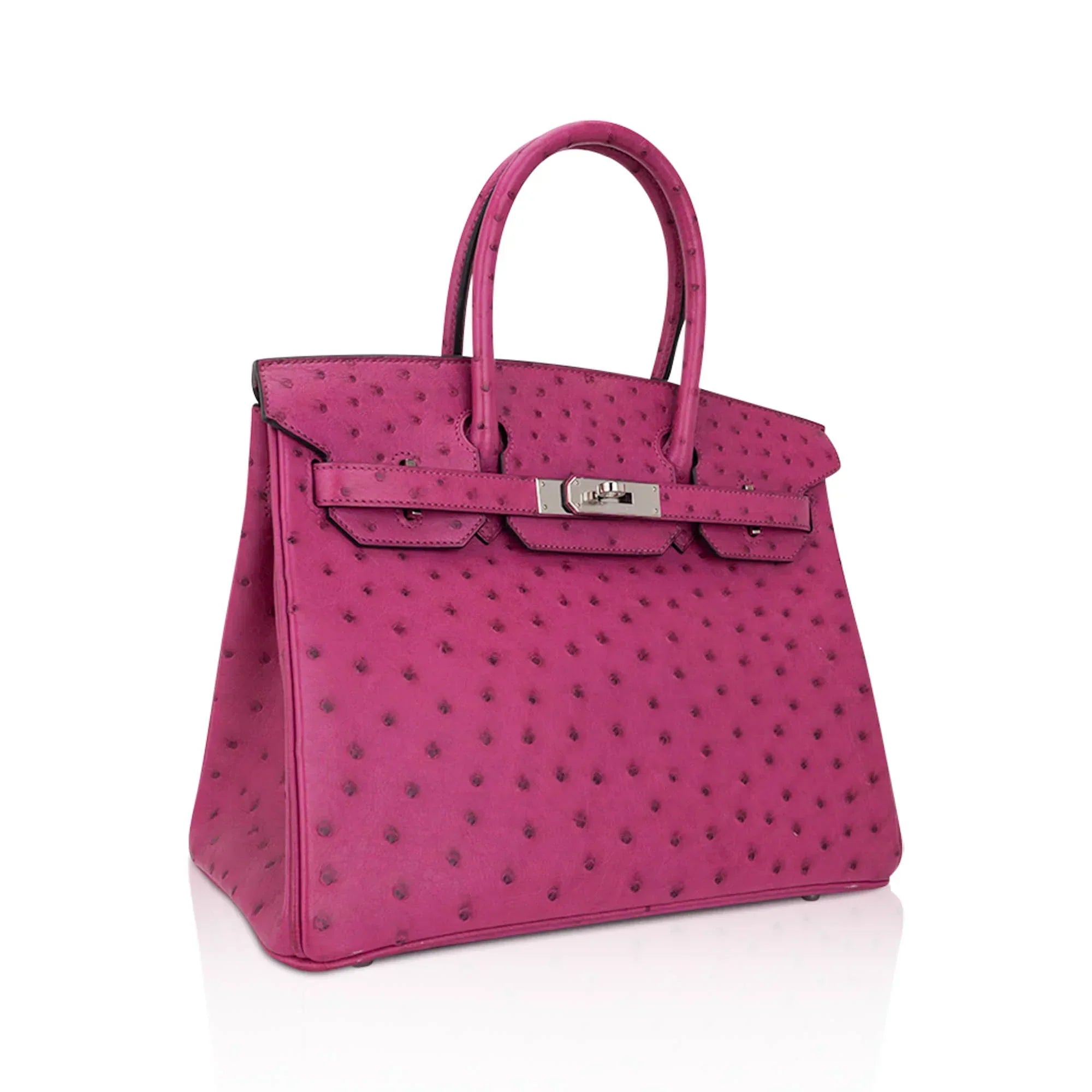 👜Birkin 30 Bag Rose Pourpre Ostrich with Palladium Hardware