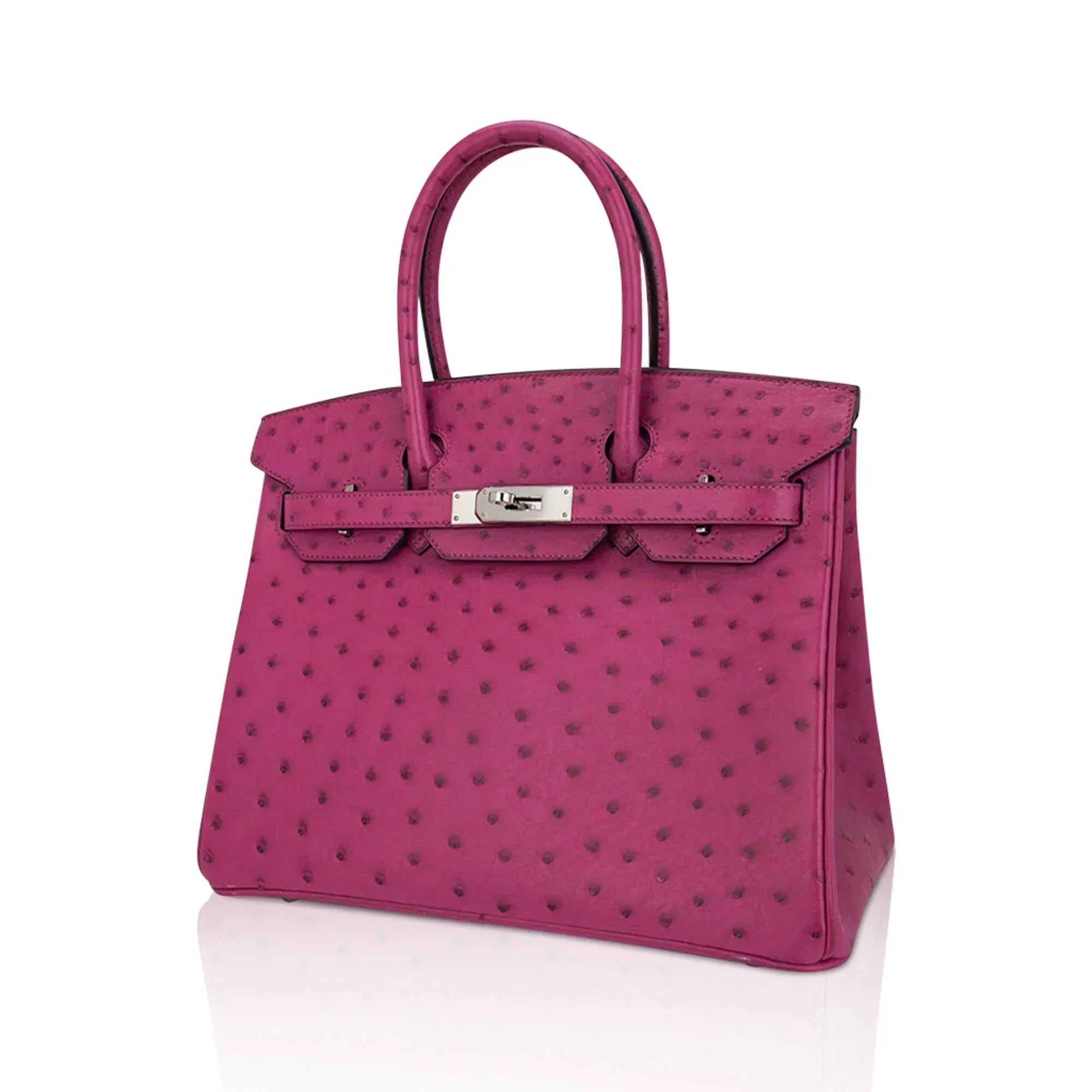👜Birkin 30 Bag Rose Pourpre Ostrich with Palladium Hardware
