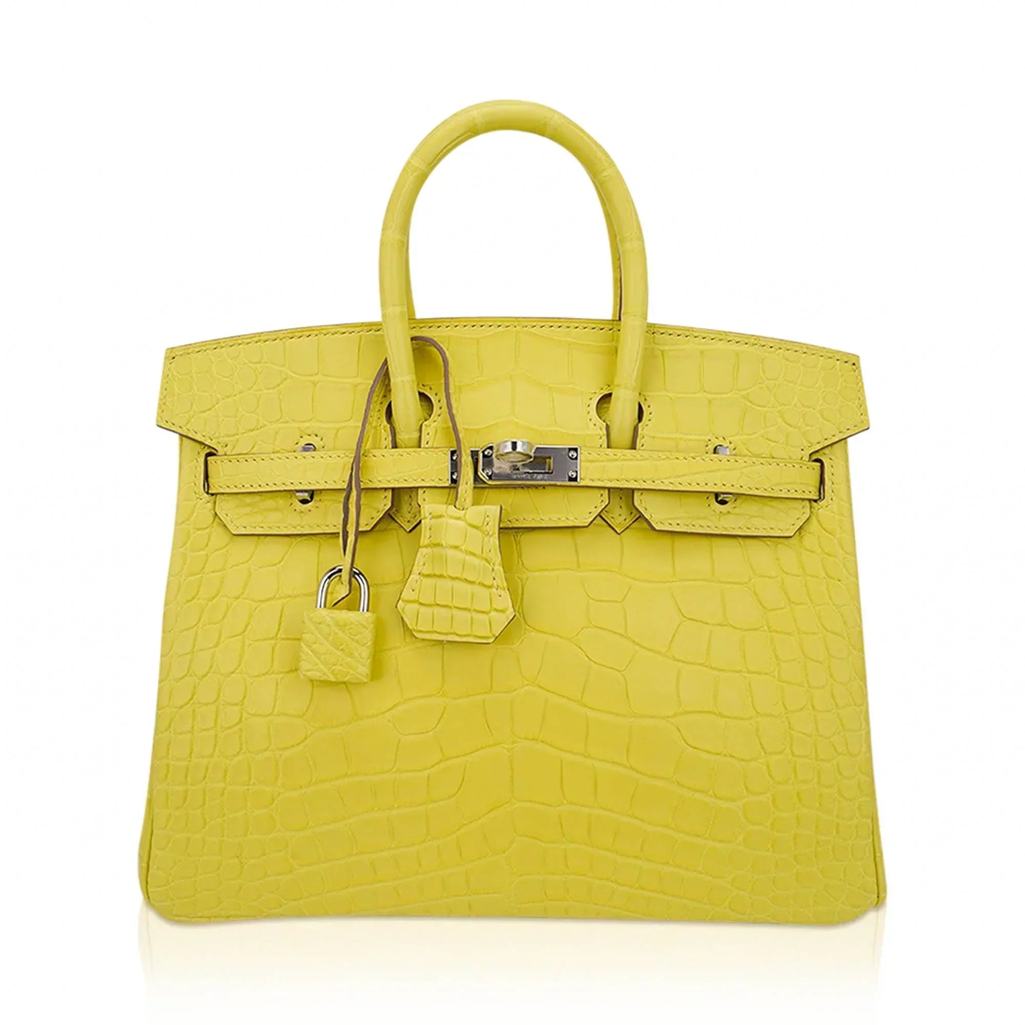 👜Birkin 25 Bag Lime Matte Alligator with Palladium Hardware