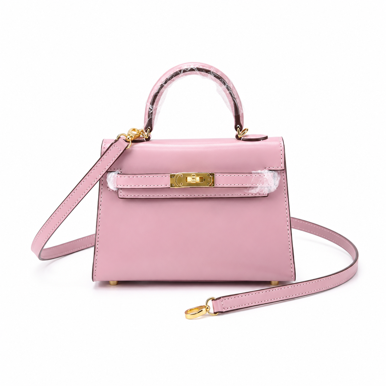 Kelly Sellier 19cm & 22cm & 25cm Rose Sakura Box Calf Leather Gold Hardware & Palladium Hardware Women Handbag