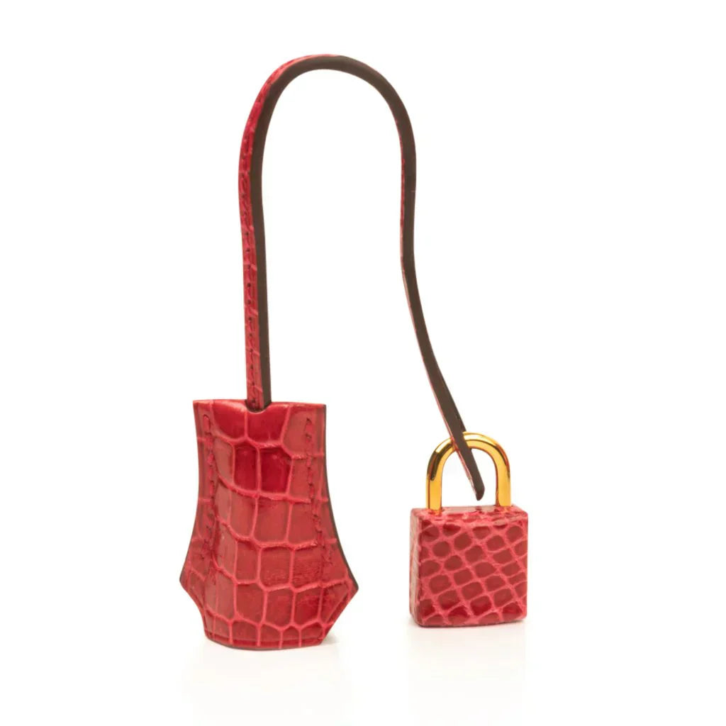 👜Birkin 25 Bag Red Braise Porosus Crocodile Gold Hardware Lipstick Red