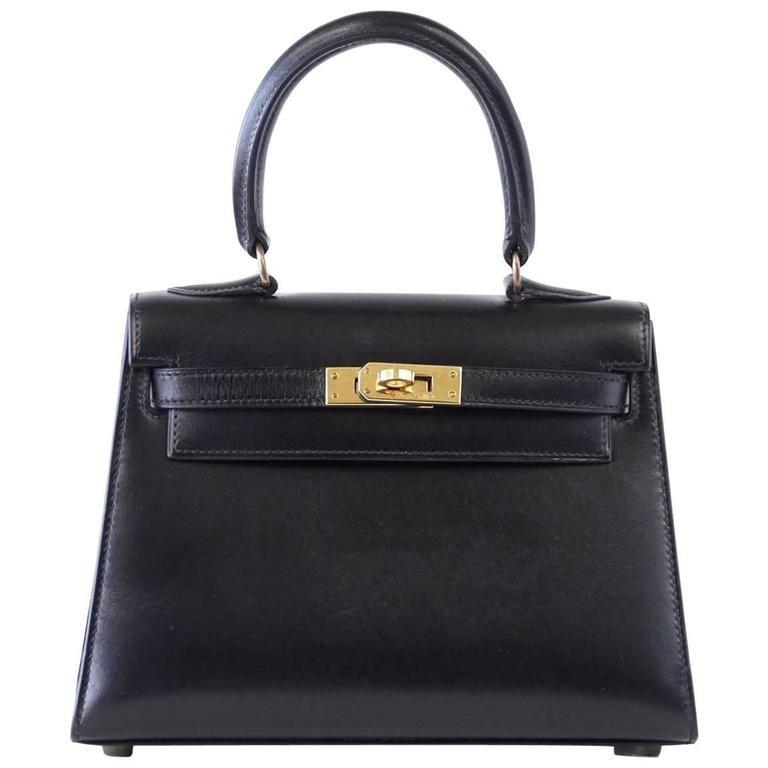 👜Kelly 20 Mini Sellier Vintage Bag Box Leather Gold Hardware