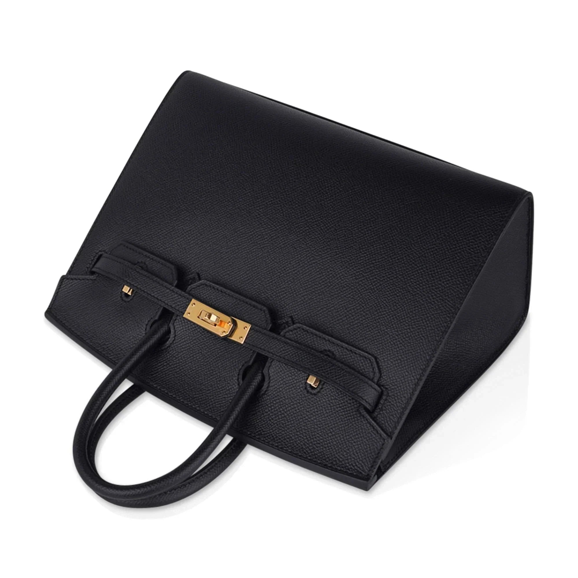 👜Birkin Sellier 25 Black Gold Hardware Epsom Leather New w/Box