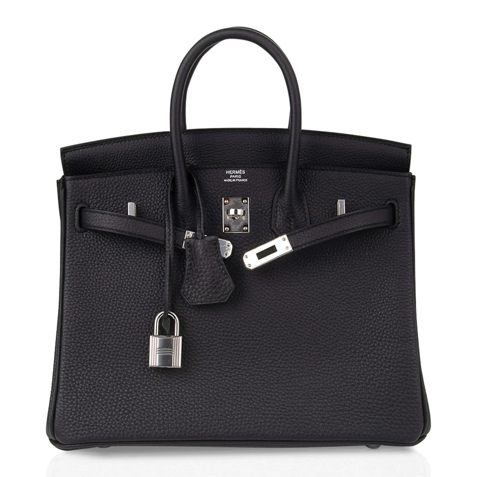 👜Birkin 25 Bag Black Palladium Hardware Togo Leather