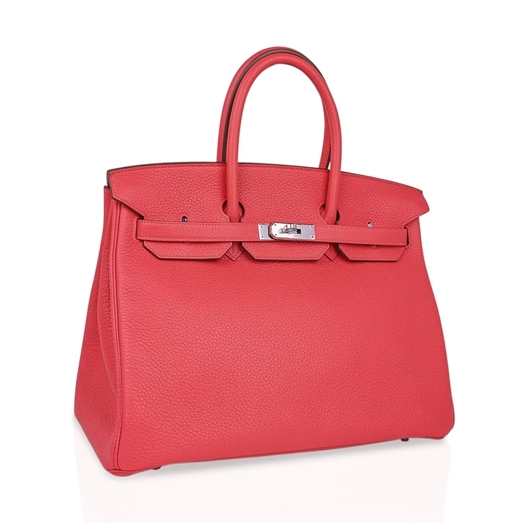 👜Birkin 35 Bag Rose Jaipur Clemence Leather with Palladium Hardware