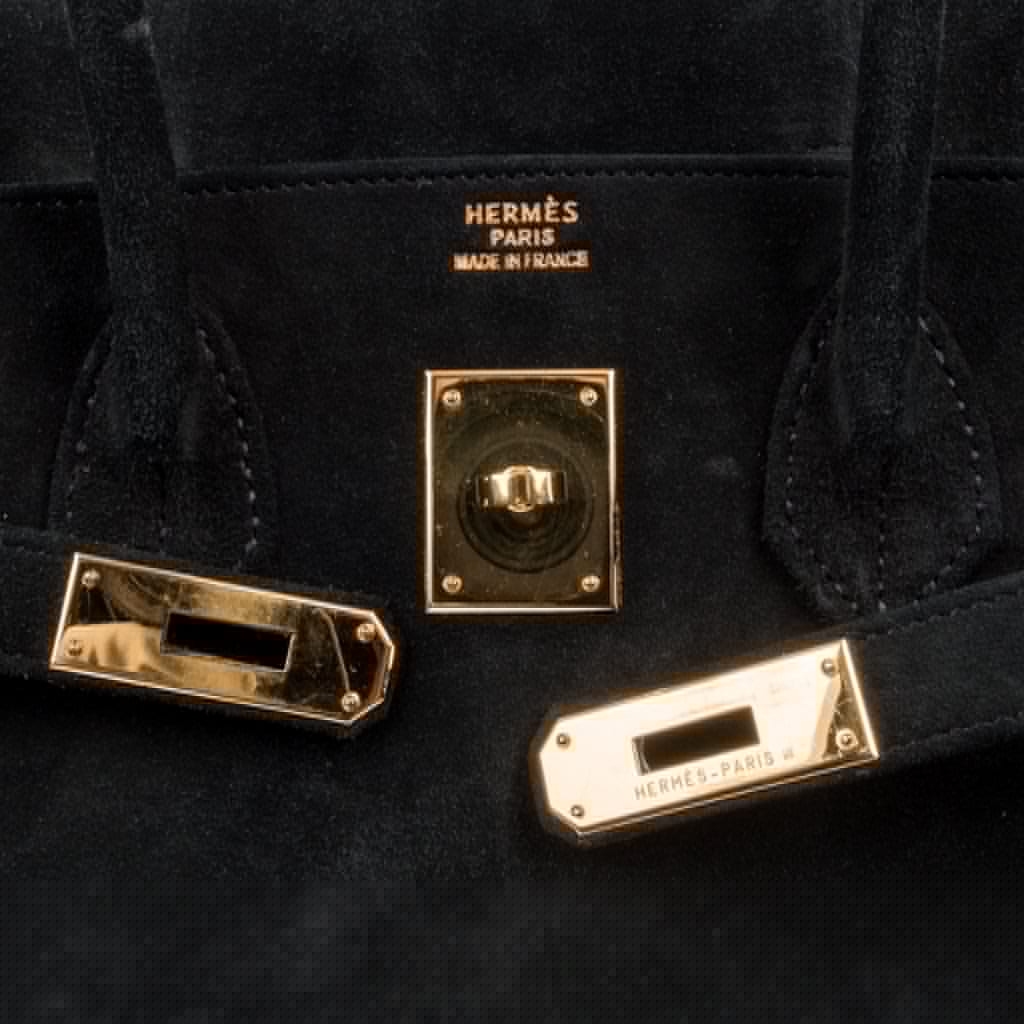 👜Birkin 35 Bag Black Doblis Suede Gold Hardware Limited Edition