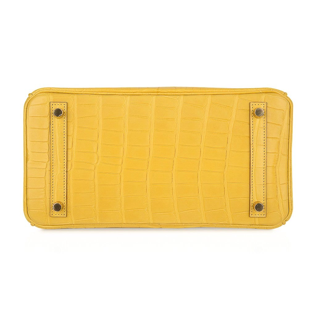 👜Birkin 30 Bag Mimosa Matte Alligator Gold Hardware