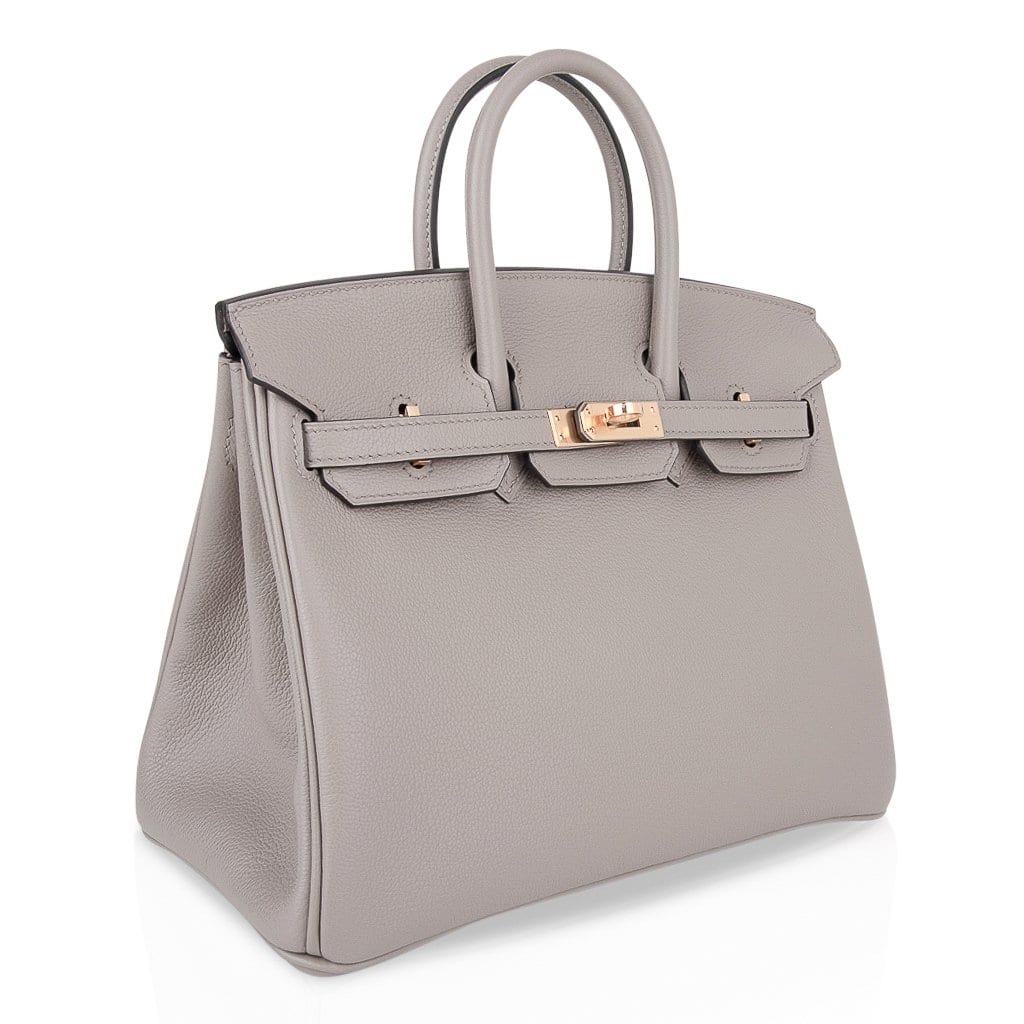 👜Birkin 25 Bag Gris Asphalte Novillo Leather Gold Hardware