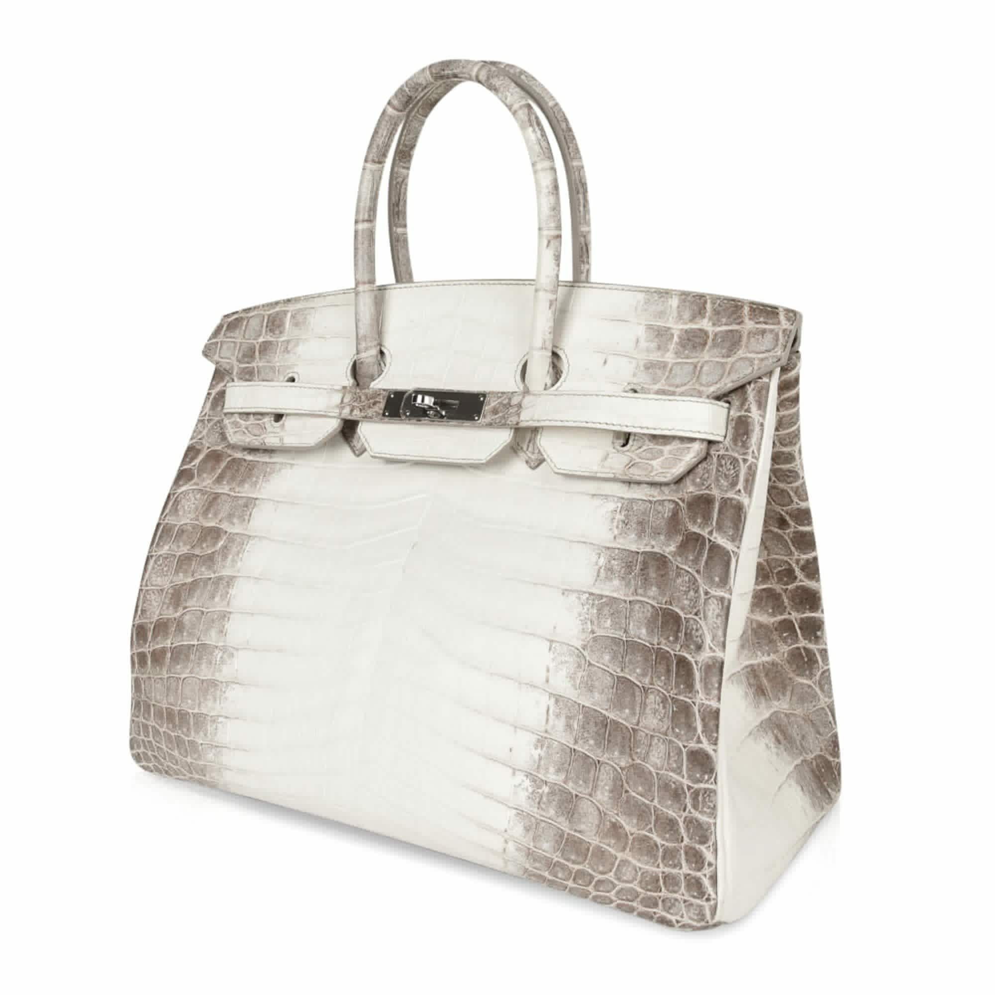 👜Birkin 35 Himalaya Blanc Crocodile Palladium Hardware