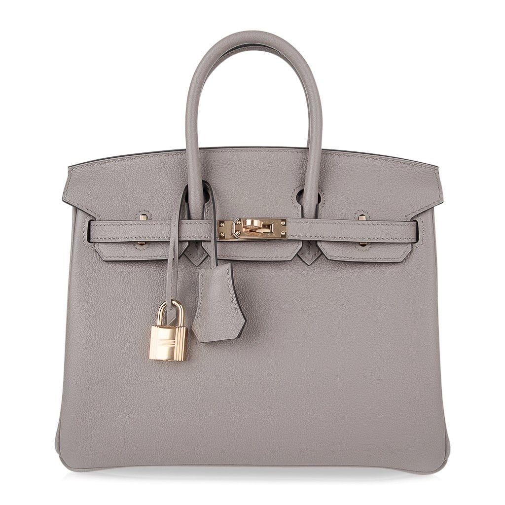 👜Birkin 25 Bag Gris Asphalte Novillo Leather Gold Hardware