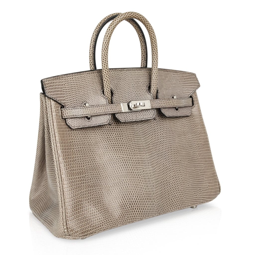 👜Birkin 25 Bag Gris Agate Lizard Palladium Hardware VERY Rare