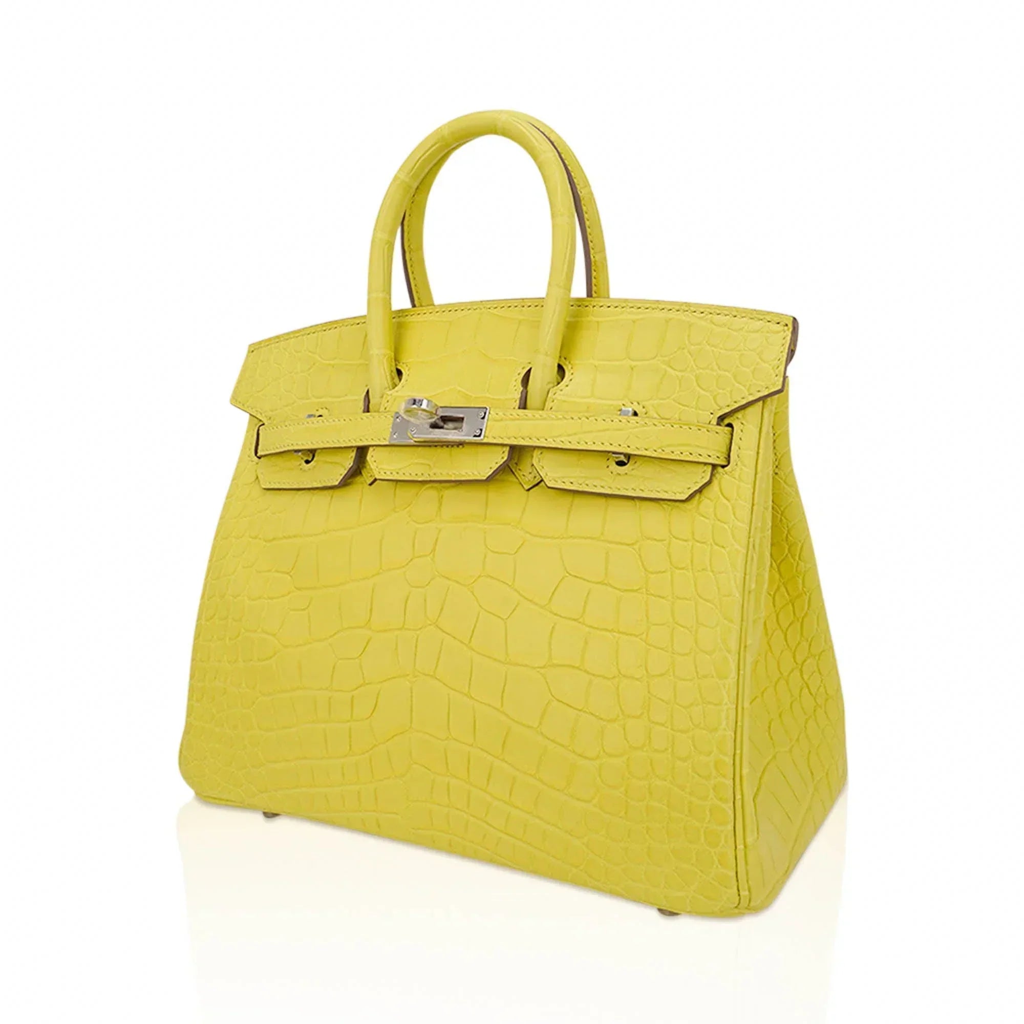👜Birkin 25 Bag Lime Matte Alligator with Palladium Hardware
