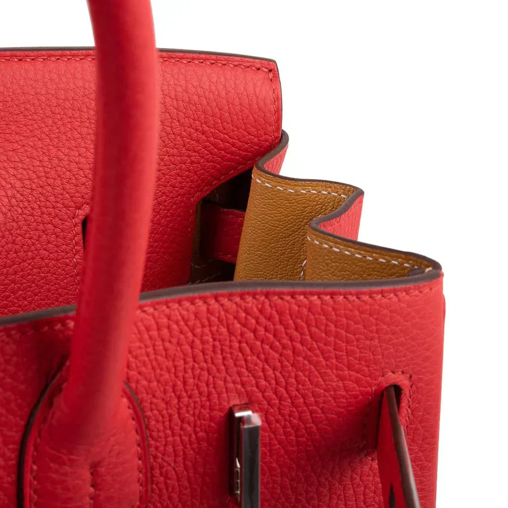 👜Verso Birkin 30 Bag Rouge Tomate & Natural Sable Togo Leather with Palladium Hardwre