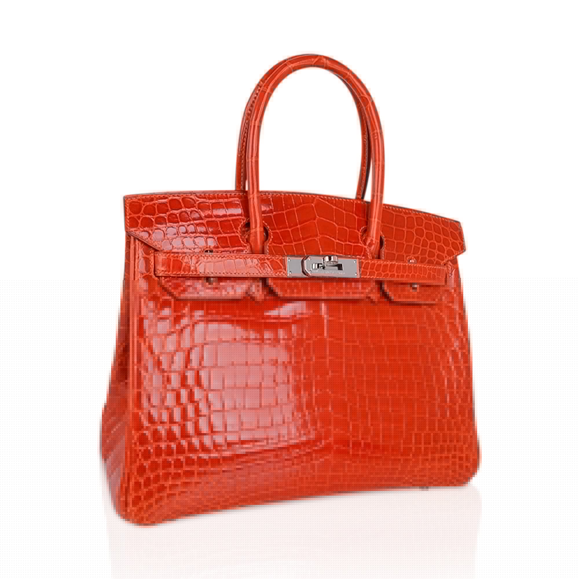 👜Birkin 30 Bag Orange Crocodile with Palladium Hardware
