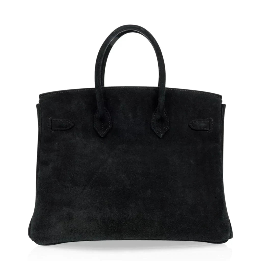 👜Birkin 35 Bag Black Doblis Suede Gold Hardware Limited Edition