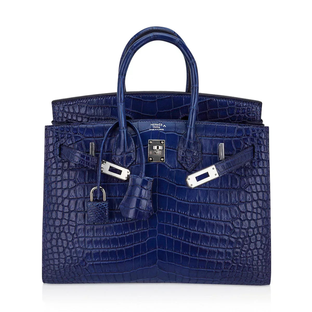 👜Limited Edition Birkin 25 Bag Sellier Indigo Aizome Porosus Crocodile with Palladium Hardware