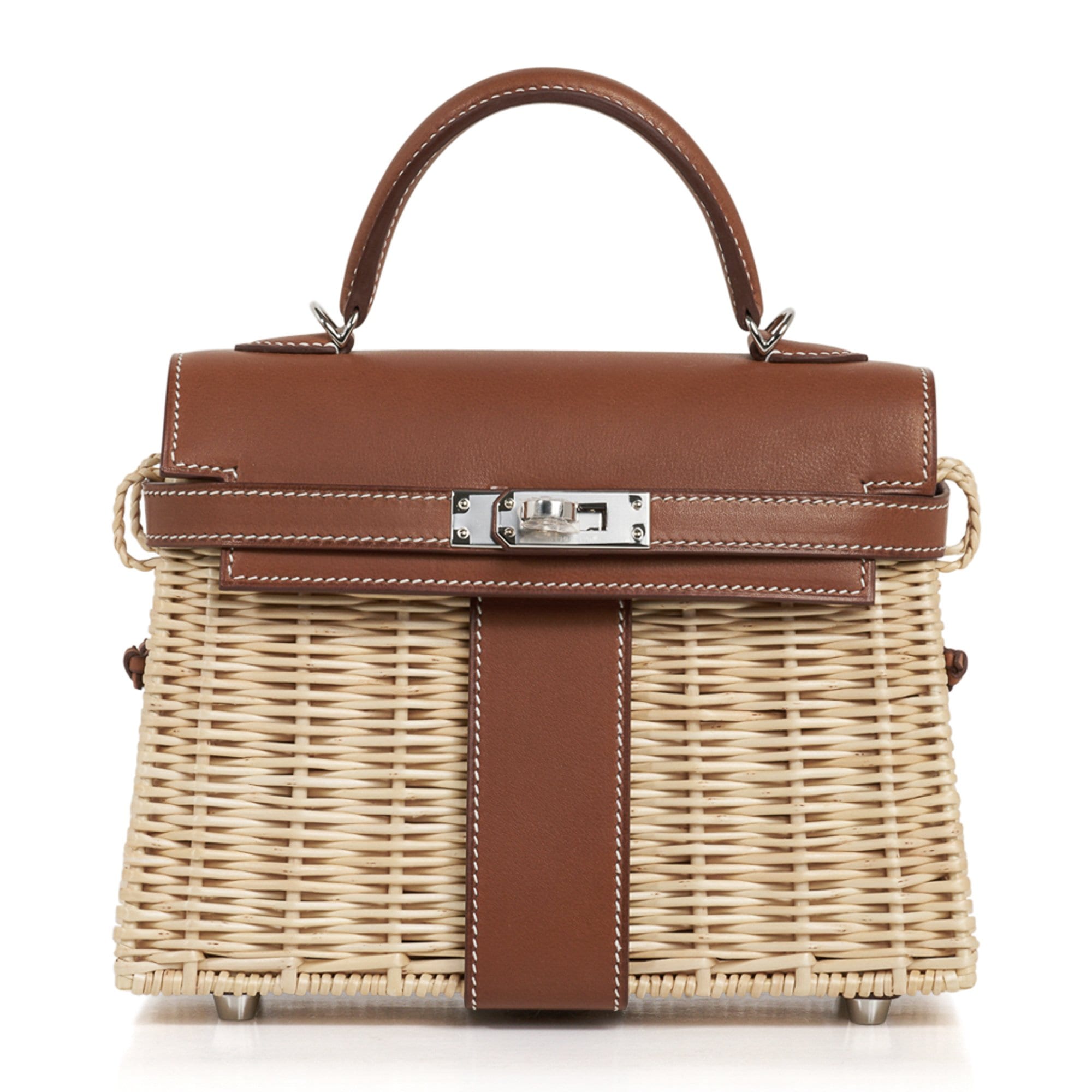 👜Mini Kelly 20 Bag Picnic Barenia & Osier