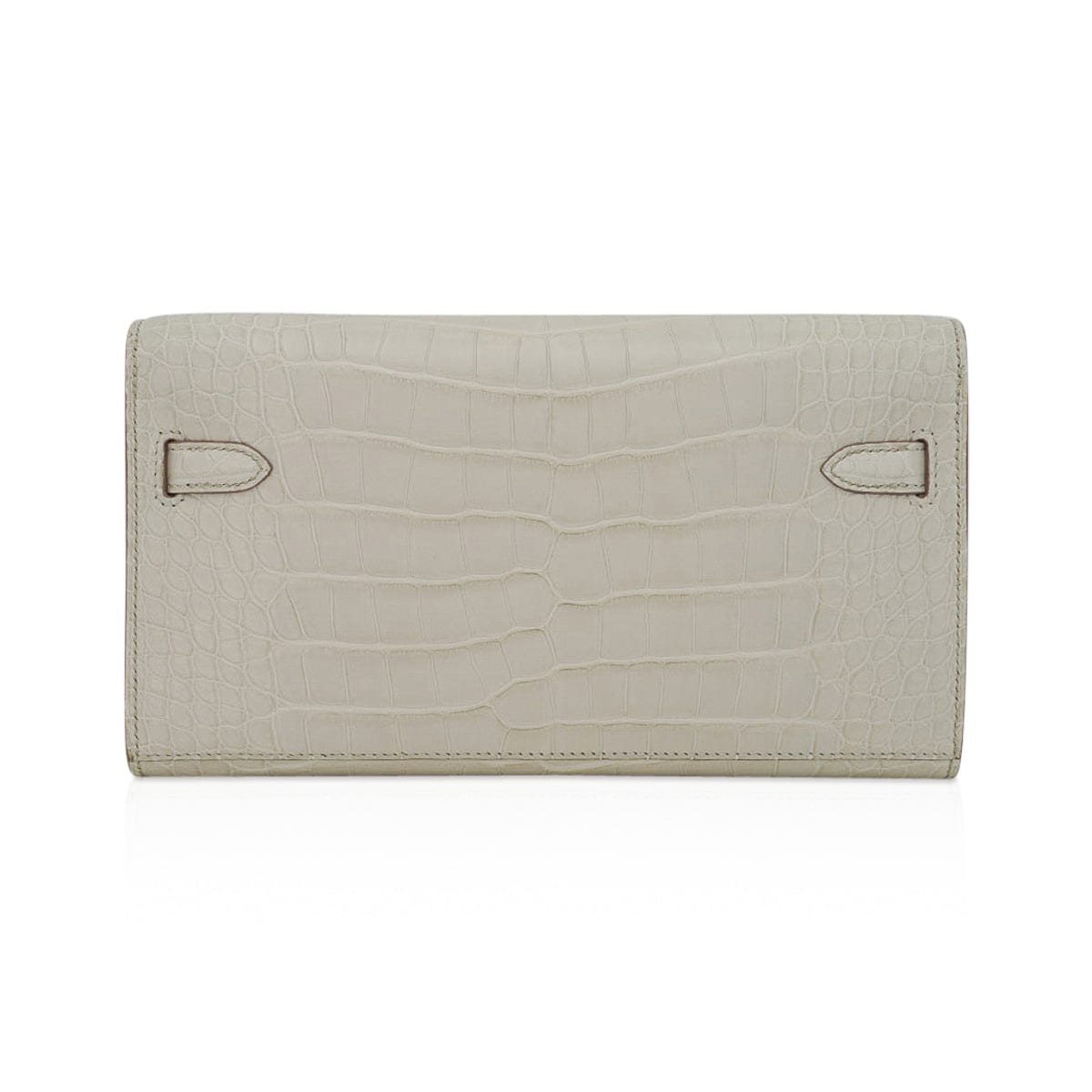 👜Kelly Classique To Go Wallet Beton Matte Alligator Gold Hardware