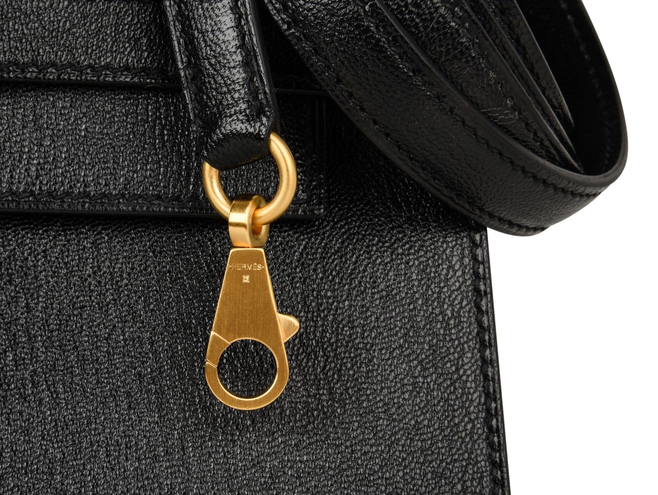 👜Kelly HSS 28 Bag Sellier Black Chevre Vermillion Interior Brushed Gold