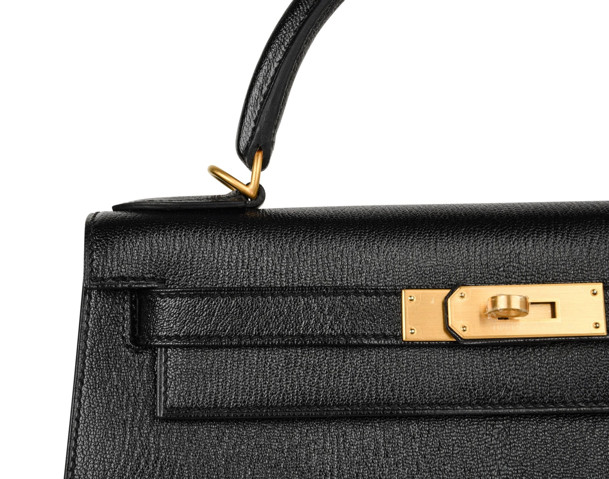 👜Kelly HSS 28 Bag Sellier Black Chevre Vermillion Interior Brushed Gold