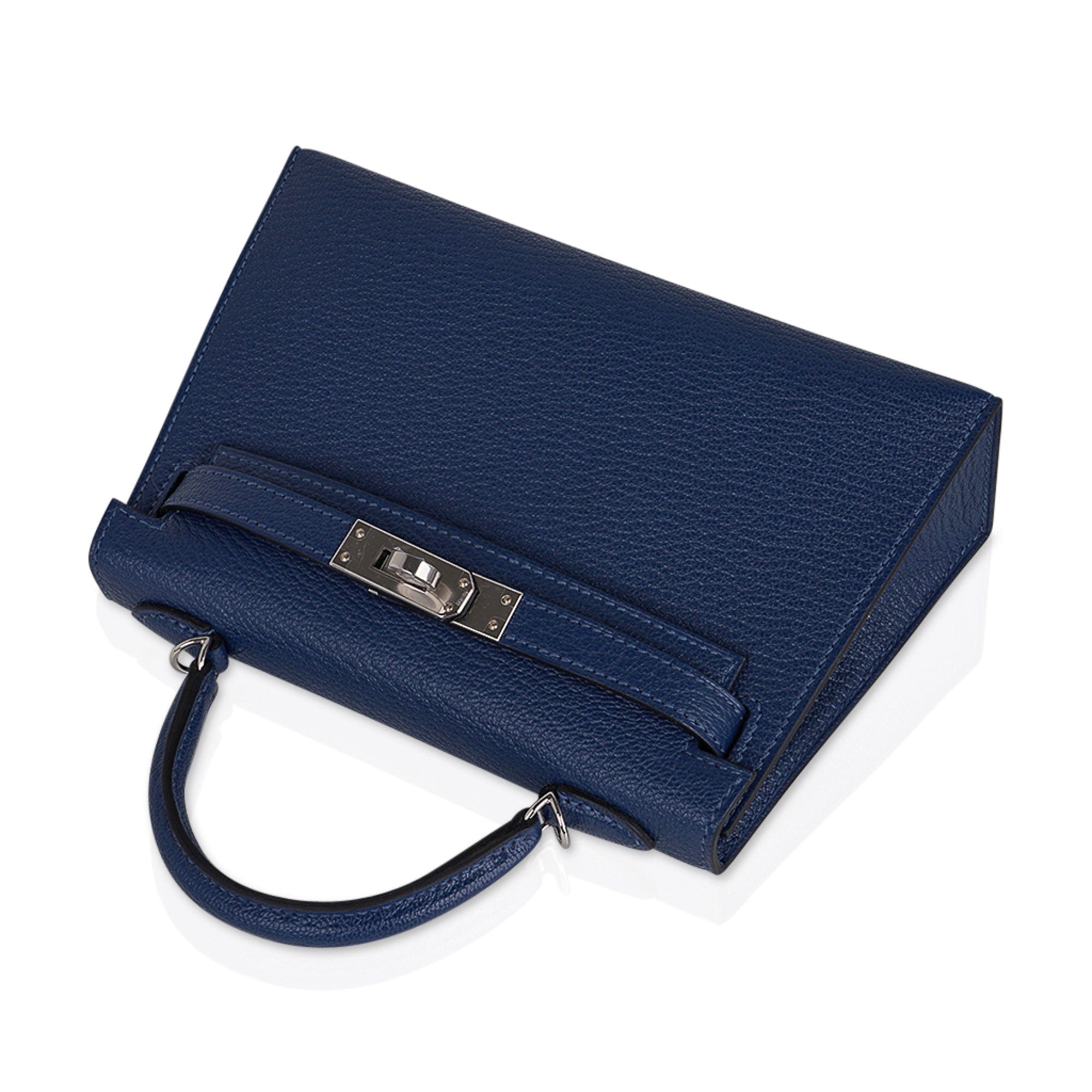 👜Special Order HSS Verso Mini Kelly 20 Sellier Bag Deep Bleu & Bleu Izmir Epsom Leather with Palladium Hardware