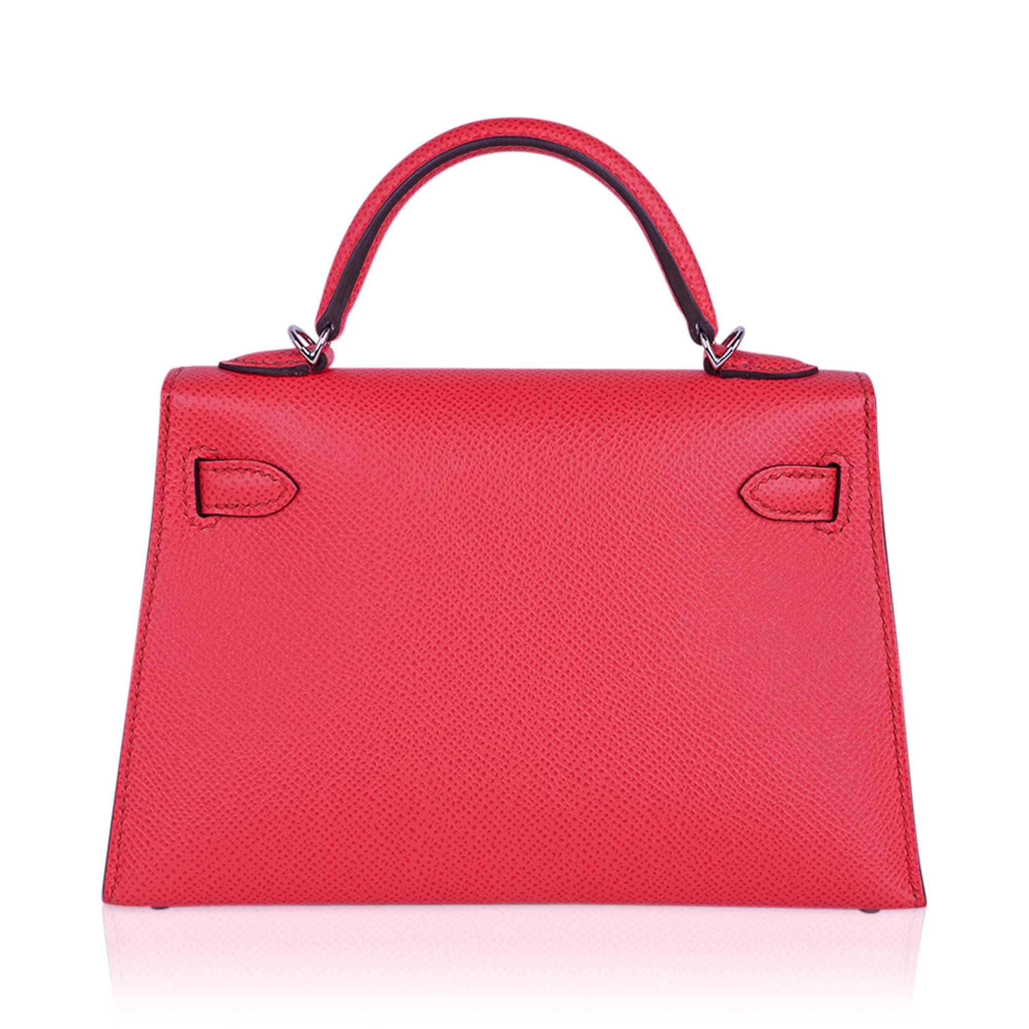 👜Mini Kelly 20 Bag Sellier Rose Texas Epsom with Palladium Hardware