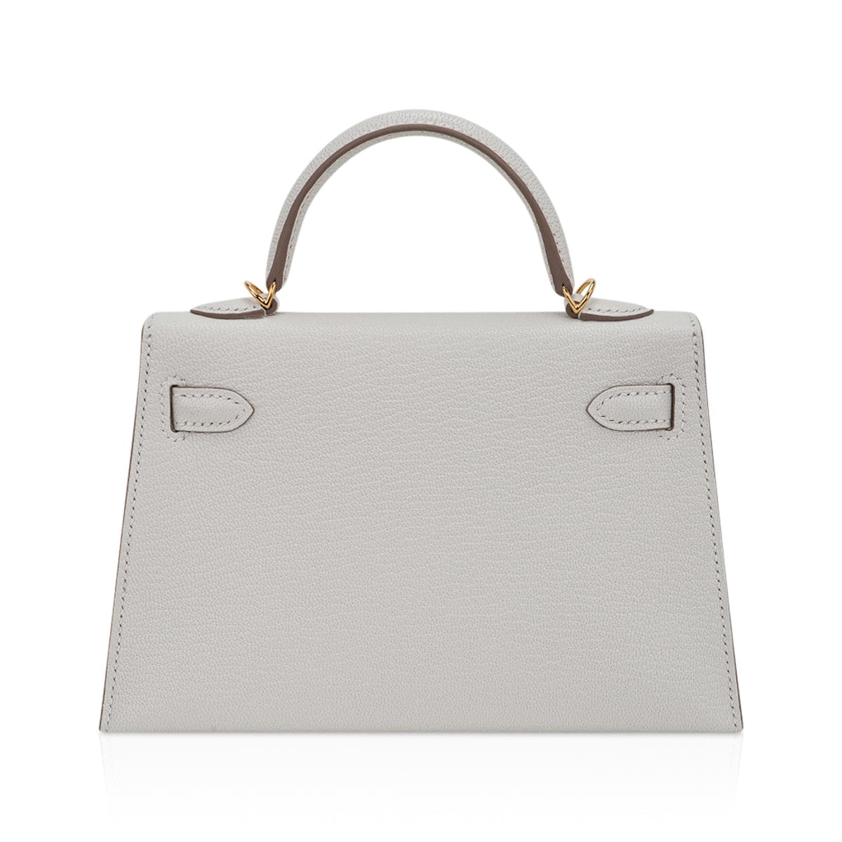 👜Mini Kelly 20 Bag Sellier Mushroom Chevre with Gold Hardware