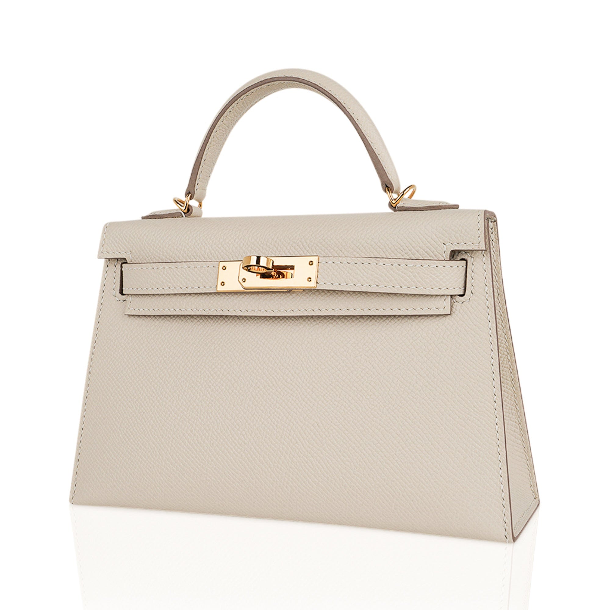 👜Kelly 20 Mini Sellier Bag Craie Epsom Leather Gold Hardware