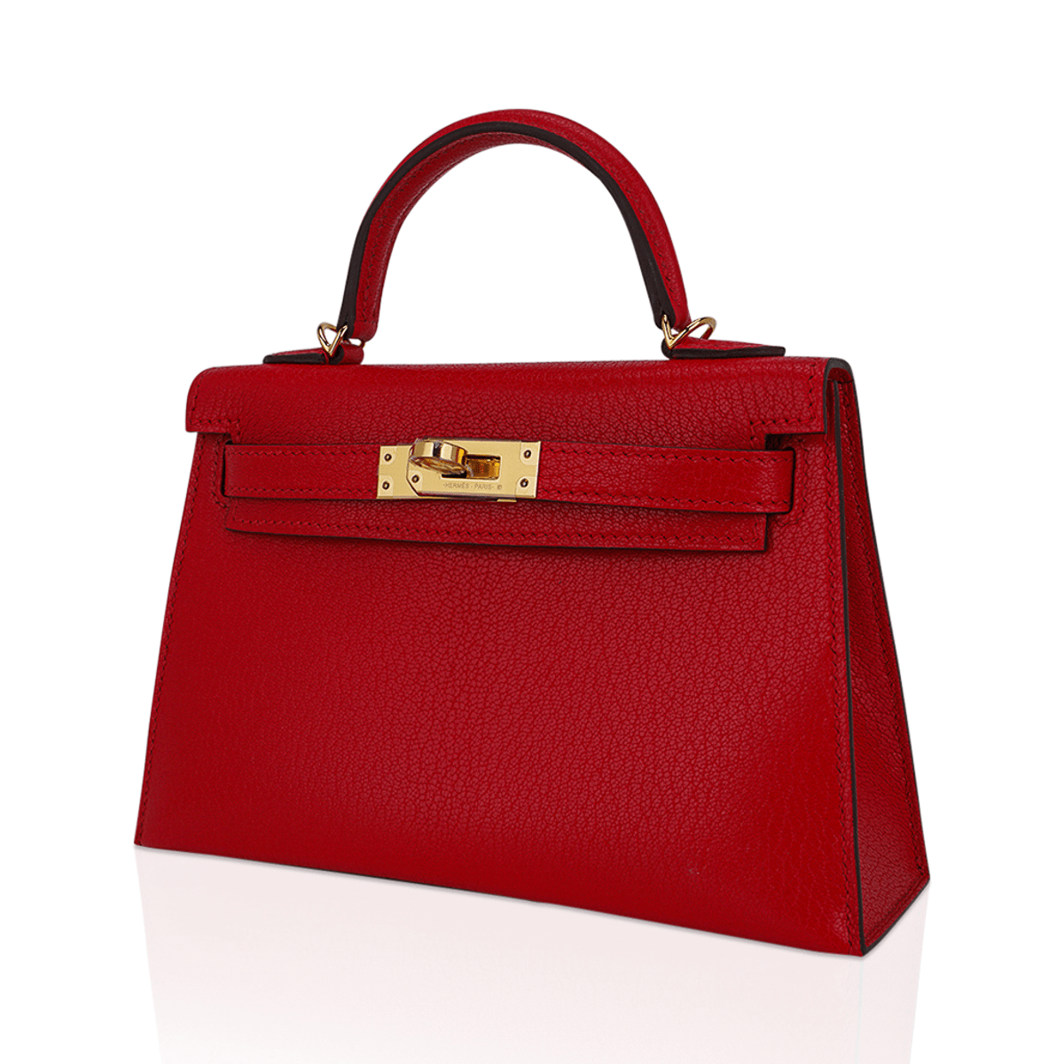 👜Kelly Sellier 20 Mini Rouge de Coeur Bag Chevre Leather Gold Hardware