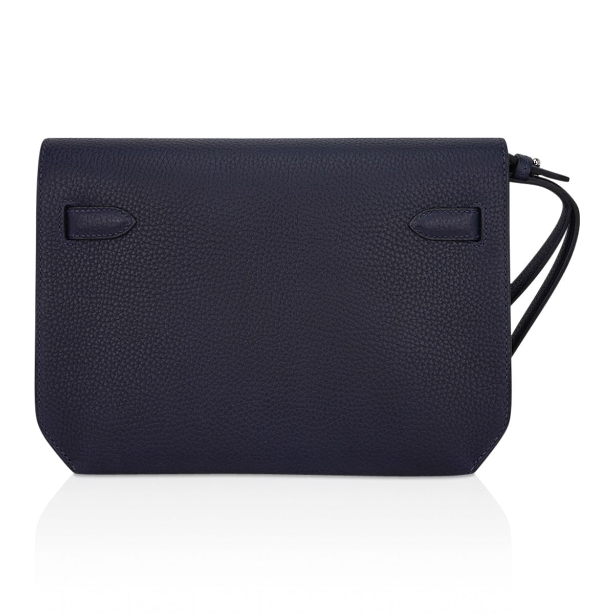 👜Kelly Depeches 25 Pouch Blue Ocean Galop D’Vache Leather with Palladium Hardware