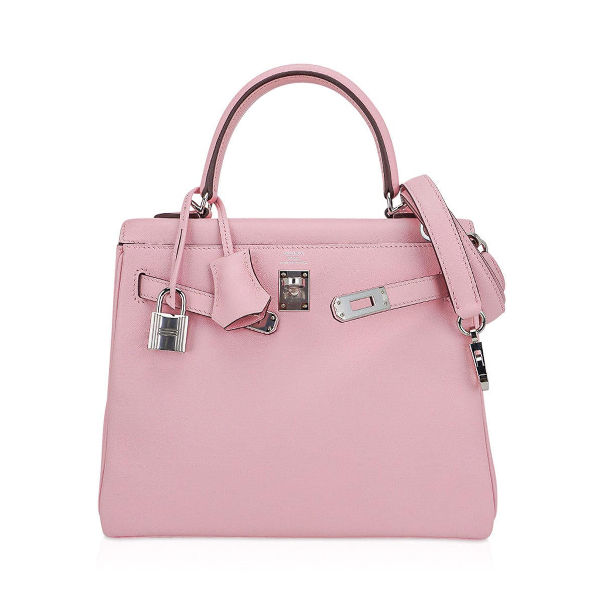 👜Kelly 25 Bag Rose Sakura Swift Leather with Palladium Hardware
