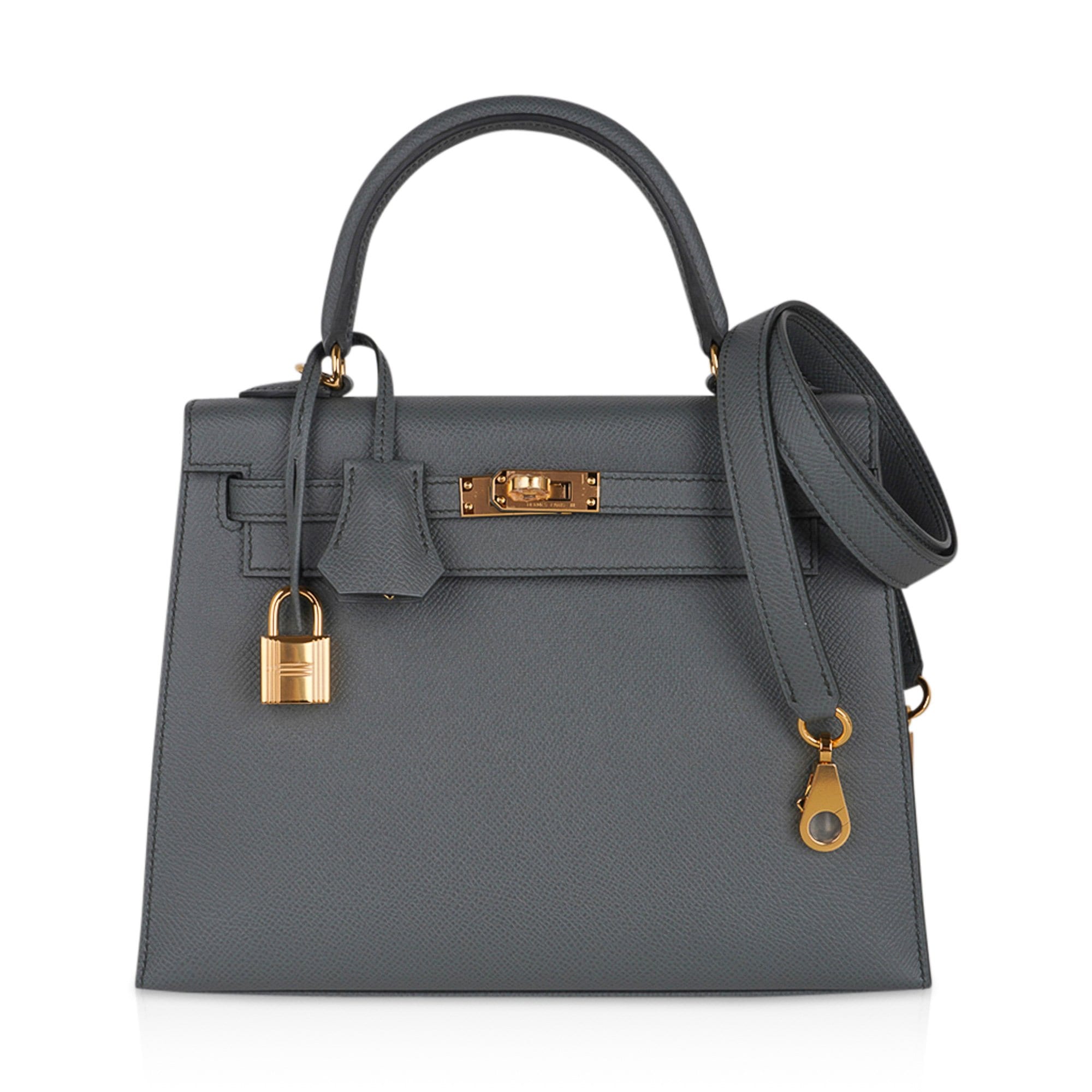 👜Kelly Sellier 25 Bag Vert Amande Gold Hardware Epsom Leather
