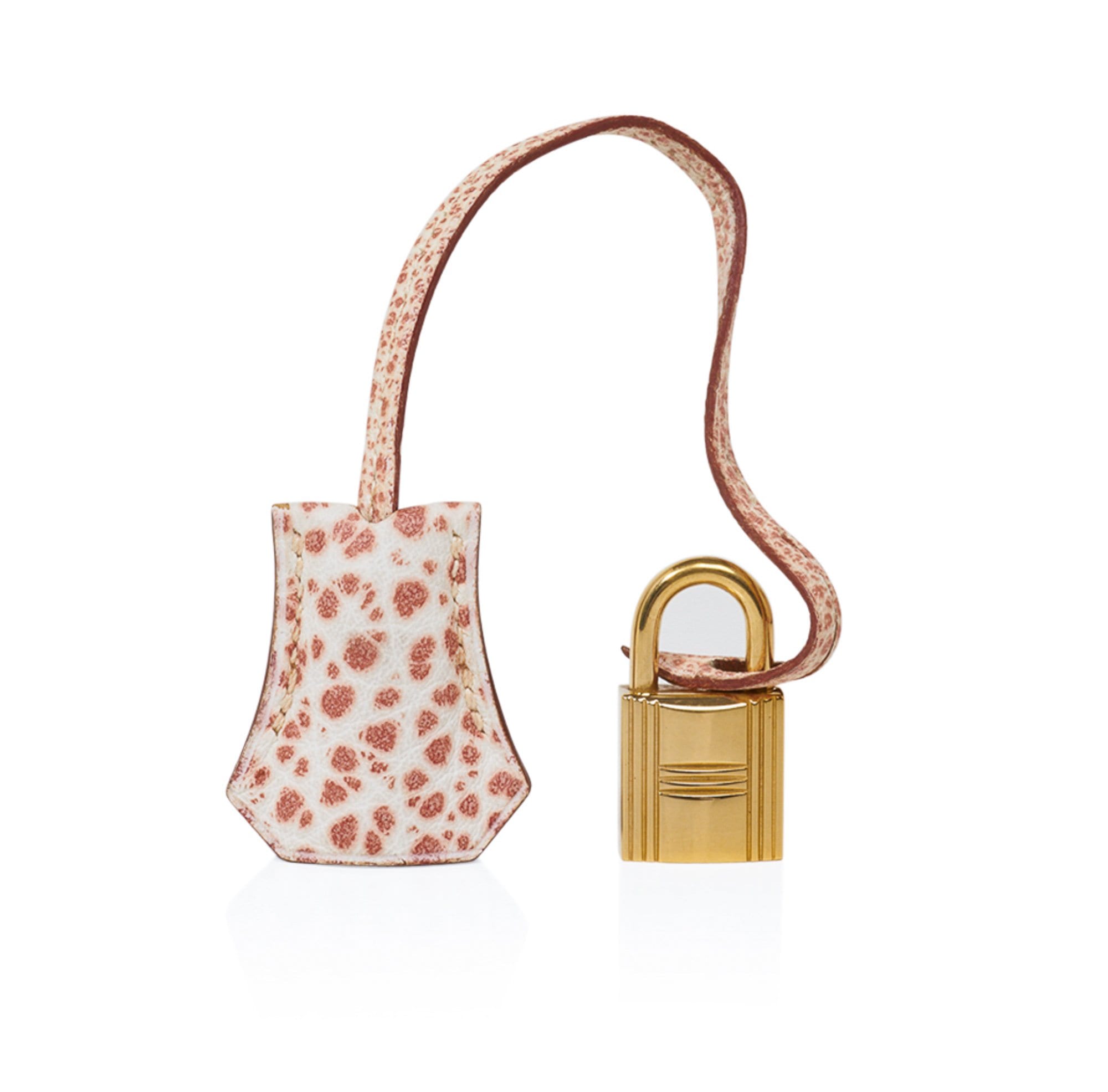 👜Kelly 28 Pink Dalmation Buffalo Skipper Leather Bag Gold Hardware