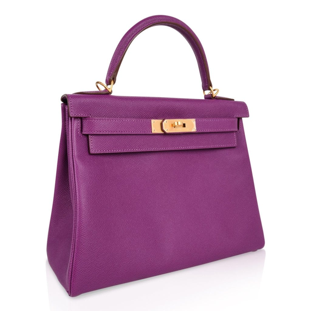 👜Kelly HSS 28 Bag Anemone Pink Retourne Epsom Brushed Gold