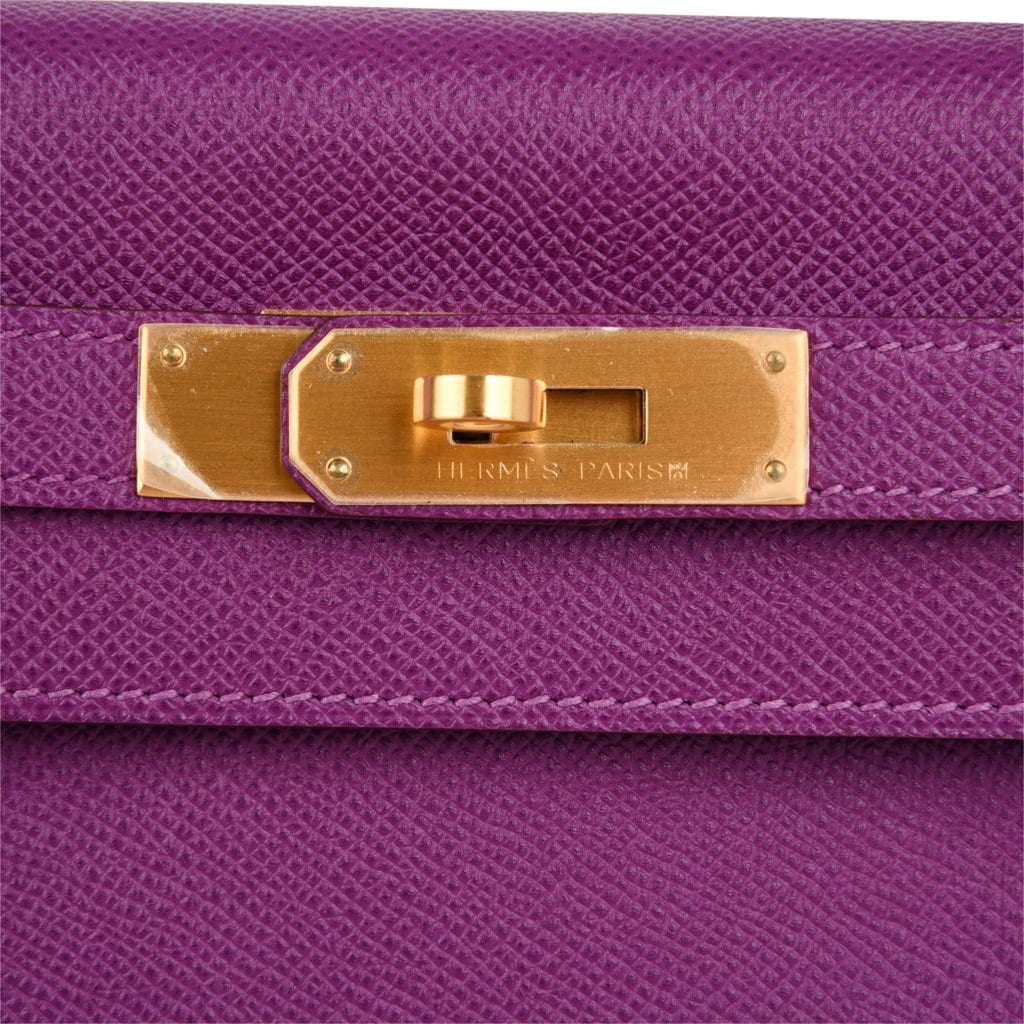 👜Kelly HSS 28 Bag Anemone Pink Retourne Epsom Brushed Gold