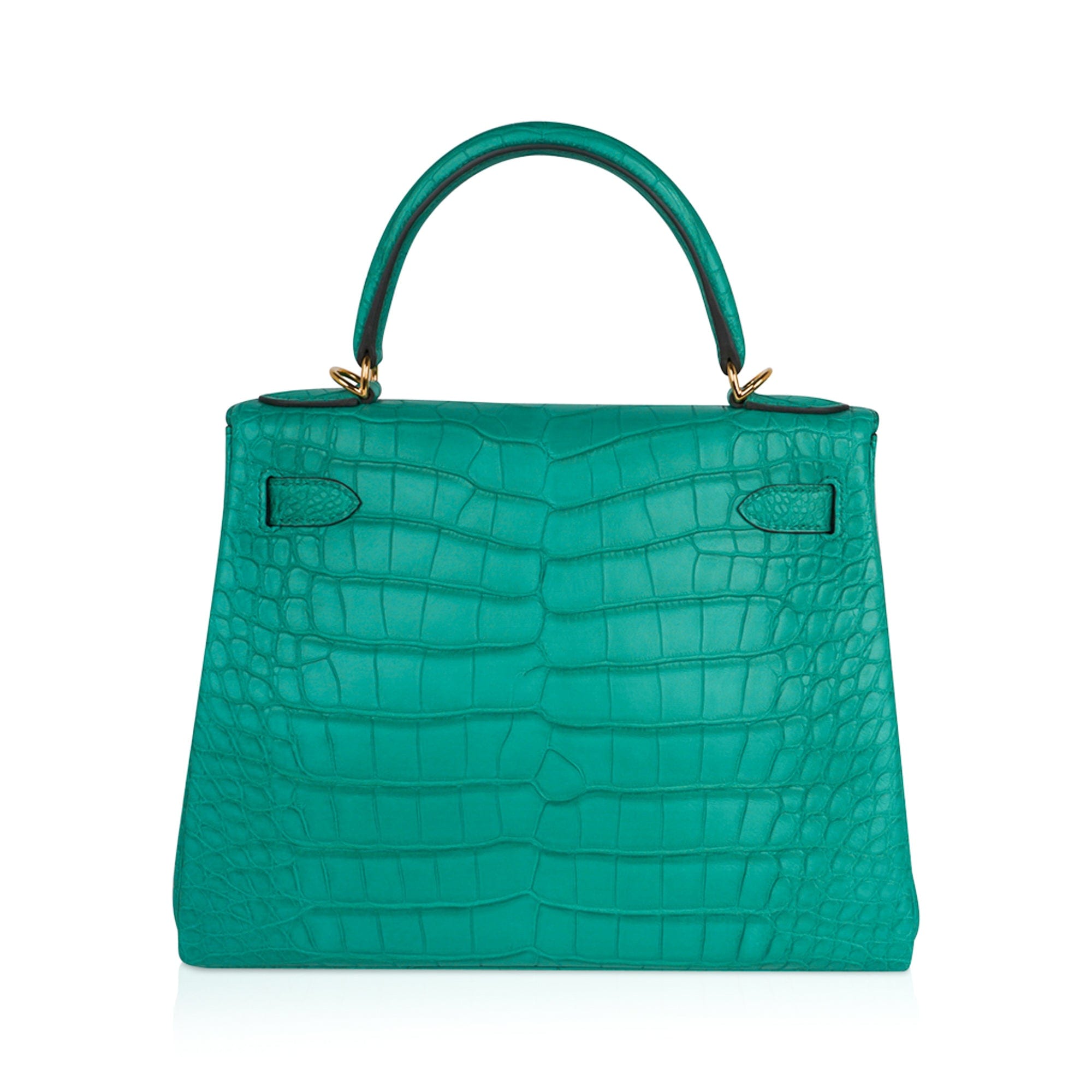 👜Kelly 28 Bag Vert Jade Matte Alligator Gold Hardware