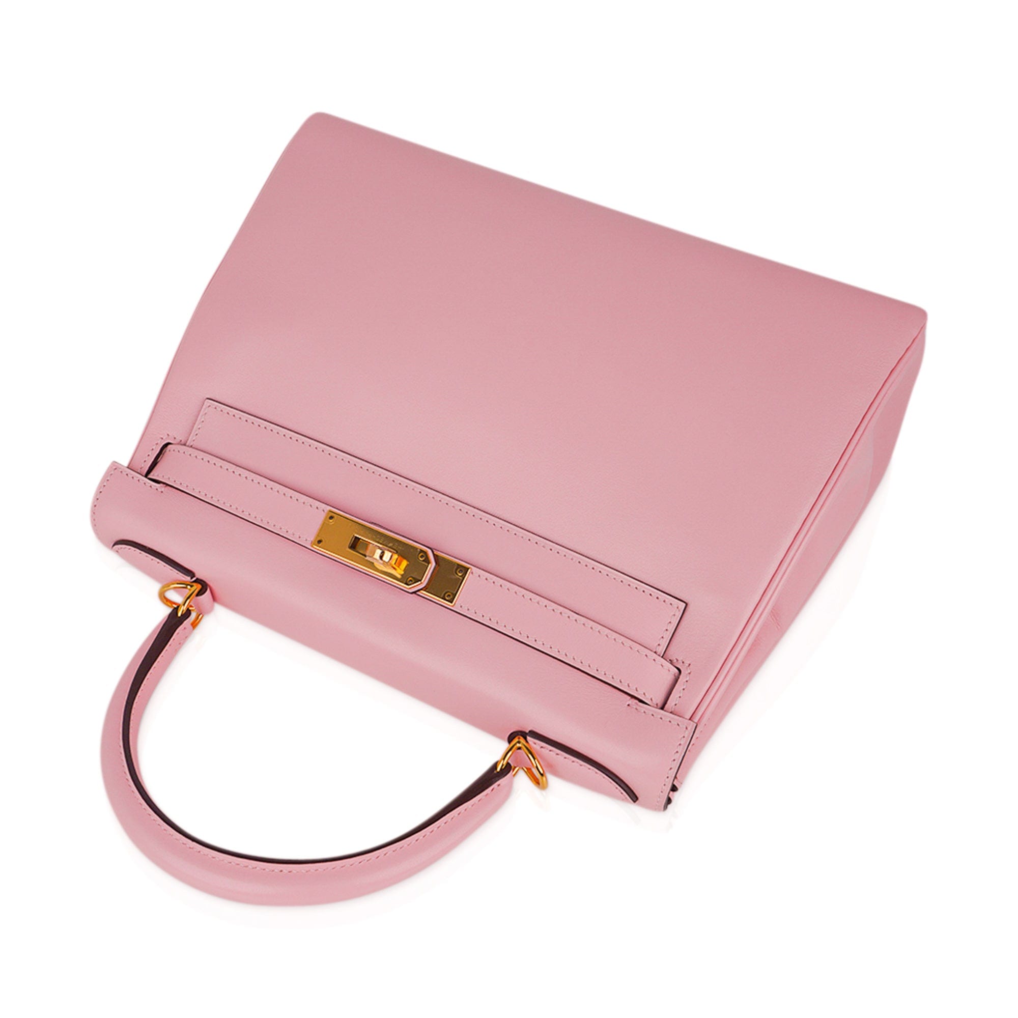 👜Kelly 28 Bag Rose Sakura Gold Hardware Swift Leather