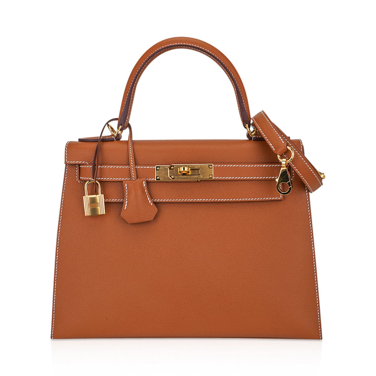 👜Kelly 28 Sellier Bag Gold Epsom Leather with Gold Hardware